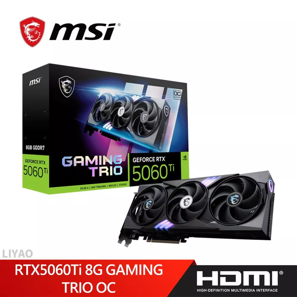 微星 RTX 5060Ti 8G GAMING TRIO OC 顯示卡