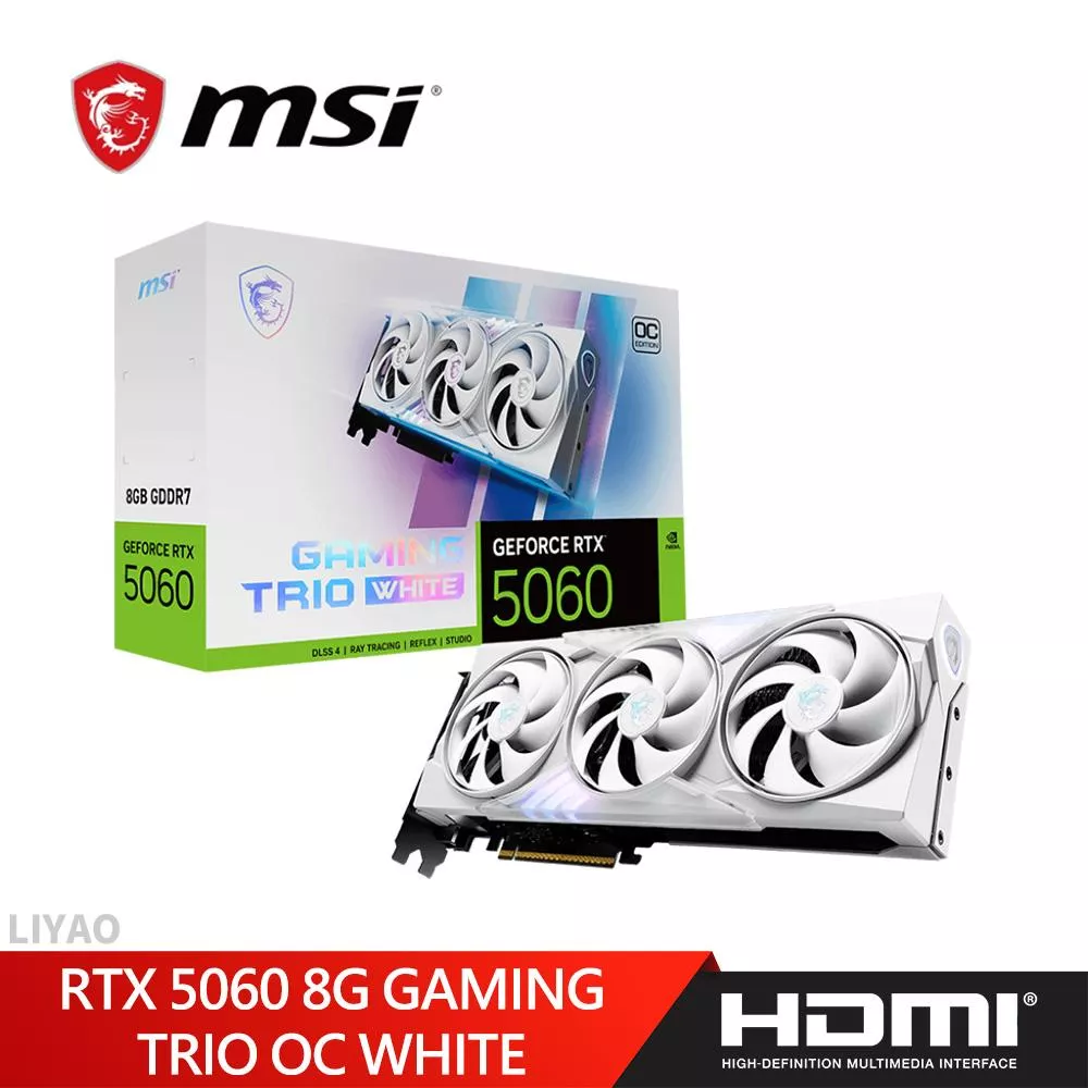 微星 RTX 5060 8G GAMING TRIO OC WHITE  顯示卡 微星 RTX 5060 8G GAMING TRIO OC WHITE  顯示卡