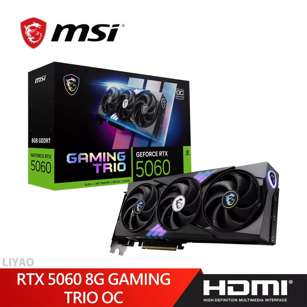 微星 RTX 5060 8G GAMING TRIO OC 顯示卡 微星 RTX 5060 8G GAMING TRIO OC 顯示卡