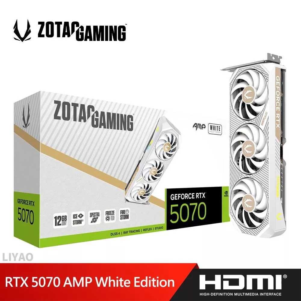 ZOTAC 索泰 RTX 5070 AMP White Edition 顯示卡
