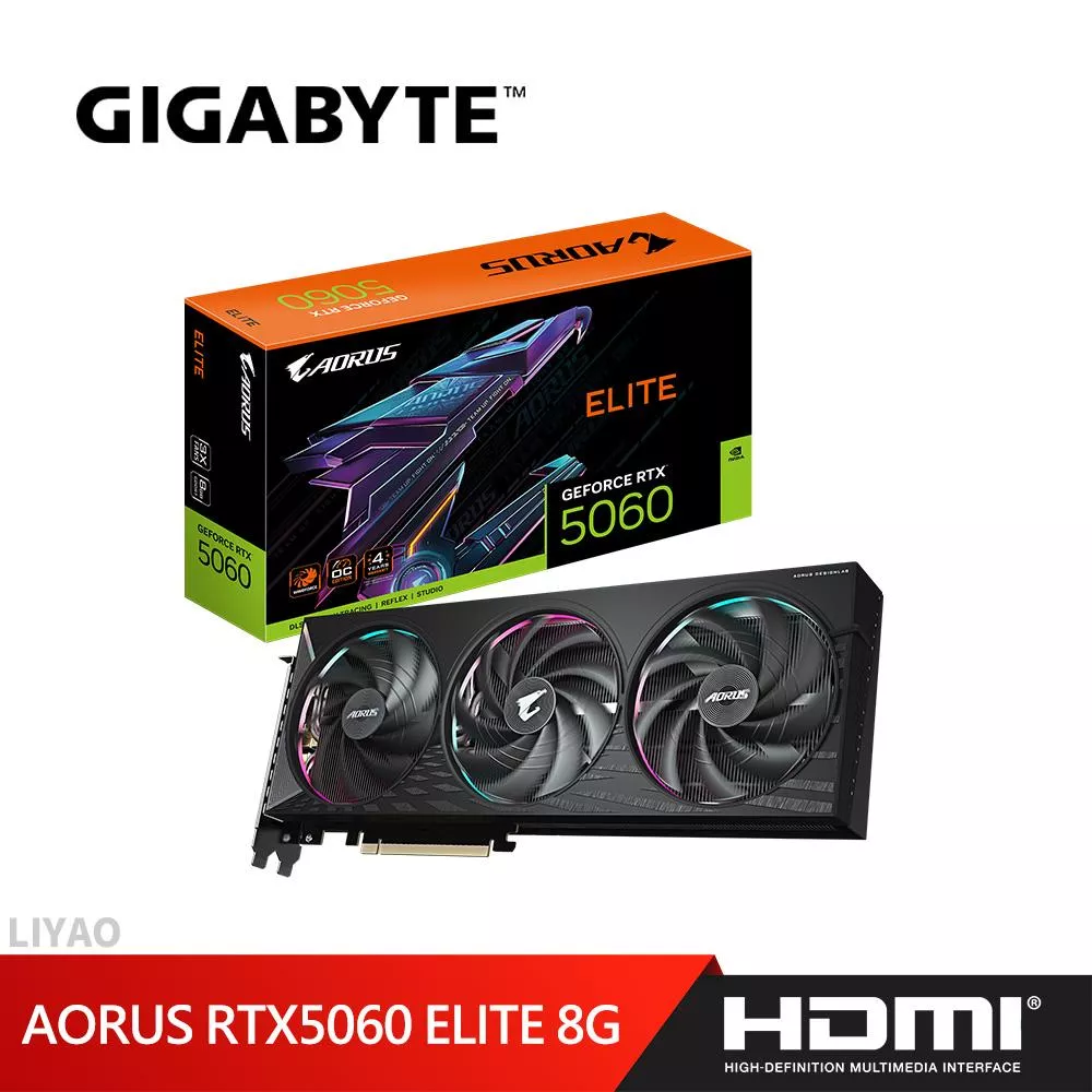 技嘉 AORUS RTX5060 ELITE 8G 顯示卡