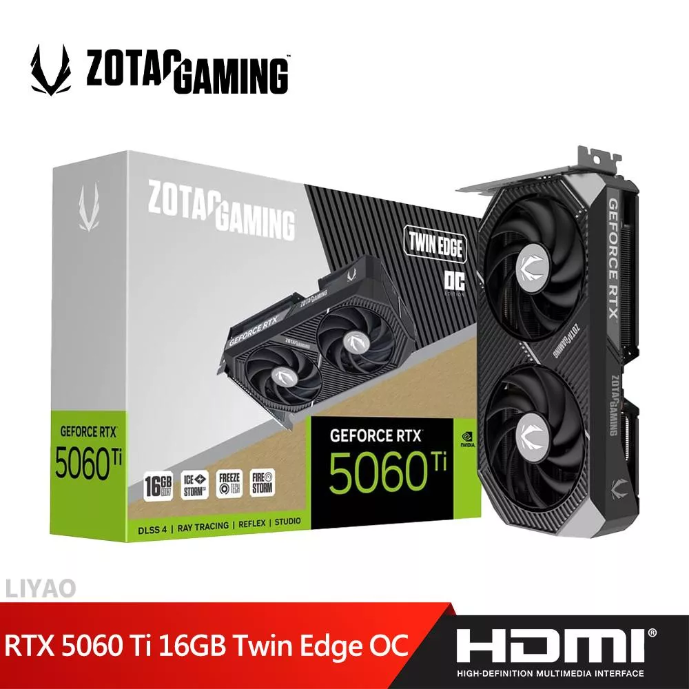 ZOTAC 索泰 RTX 5060 TI 16GB Twin Edge OC  顯示卡