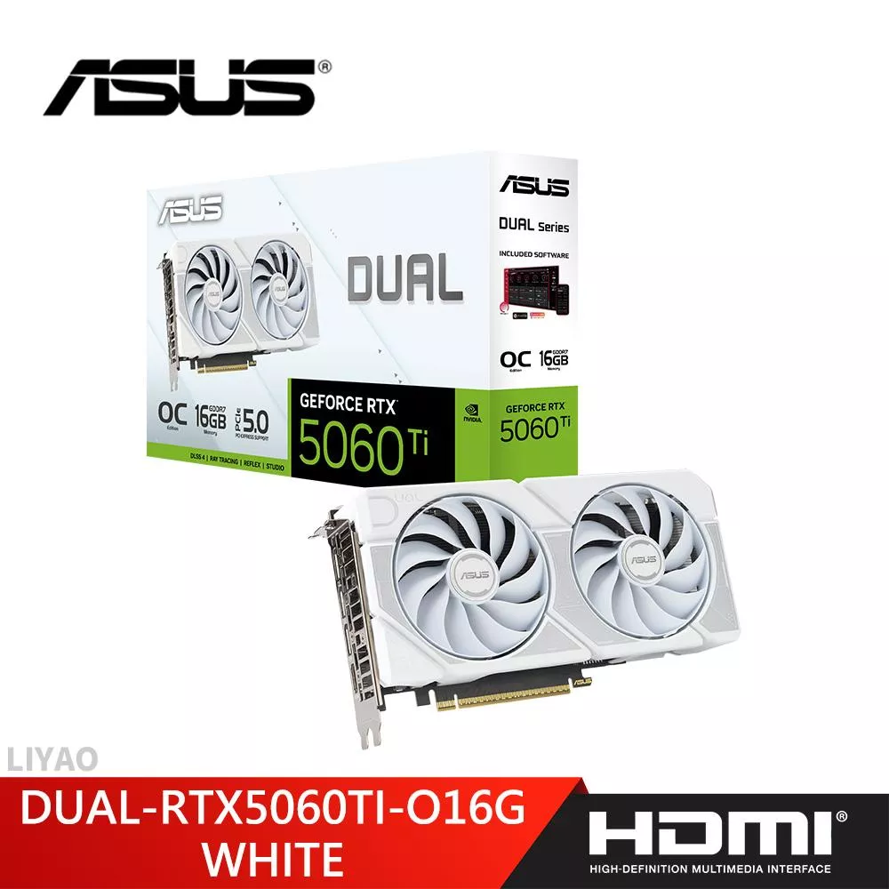 華碩 DUAL-RTX5060TI-O16G-WHITE 顯示卡