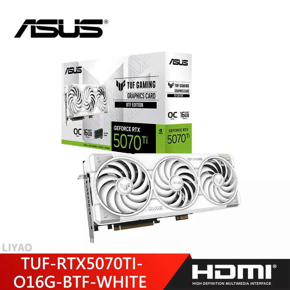 華碩 TUF-RTX5070TI-O16G-BTF-WHITE 白 背插 顯示卡 華碩 TUF-RTX5070TI-O16G-BTF-WHITE 白 背插 顯示卡