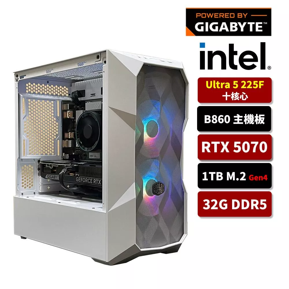 GIGABYTE技嘉 Intel U5 225F/32G/1TB SSD/RTX5070/電競電腦【ARC Raiders-GA】 GIGABYTE技嘉 Intel U5 225F/32G/1TB SSD/RTX5070/電競電腦【ARC Raiders-GA】