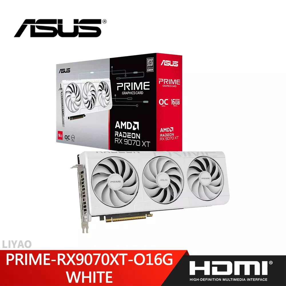 華碩 PRIME-RX9070XT-O16G-WHITE 顯示卡