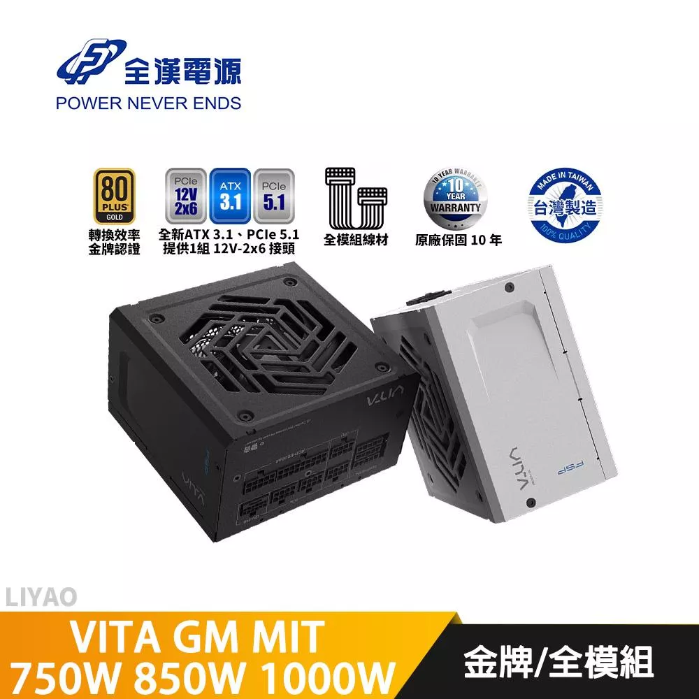 FSP全漢 VITA GM MIT 750W 850W 1000W【金牌全模組電源】台灣製 電源供應器