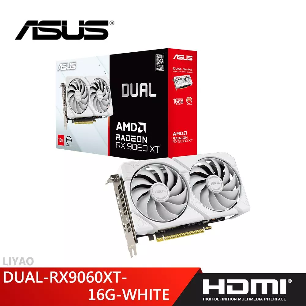 華碩 DUAL-RX9060XT-16G-WHITE 顯示卡