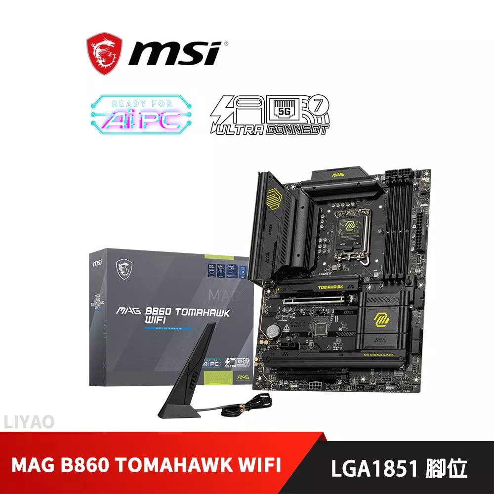 微星 MAG B860 TOMAHAWK WIFI 主機板+Intel Core Ultra 5 250K Plus【18核】+微星 MAG CORELIQUID A13 360 水冷風扇