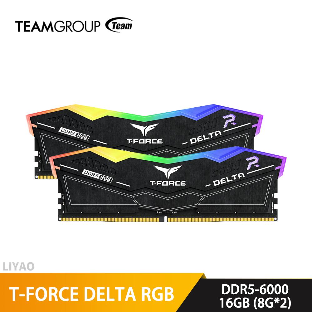 TEAM十銓 T-FORCE DELTA RGB DDR5-6000 16GB (8G*2)-黑(CL38/Intel Core Ultra 容易有相容性問題請勿搭配)