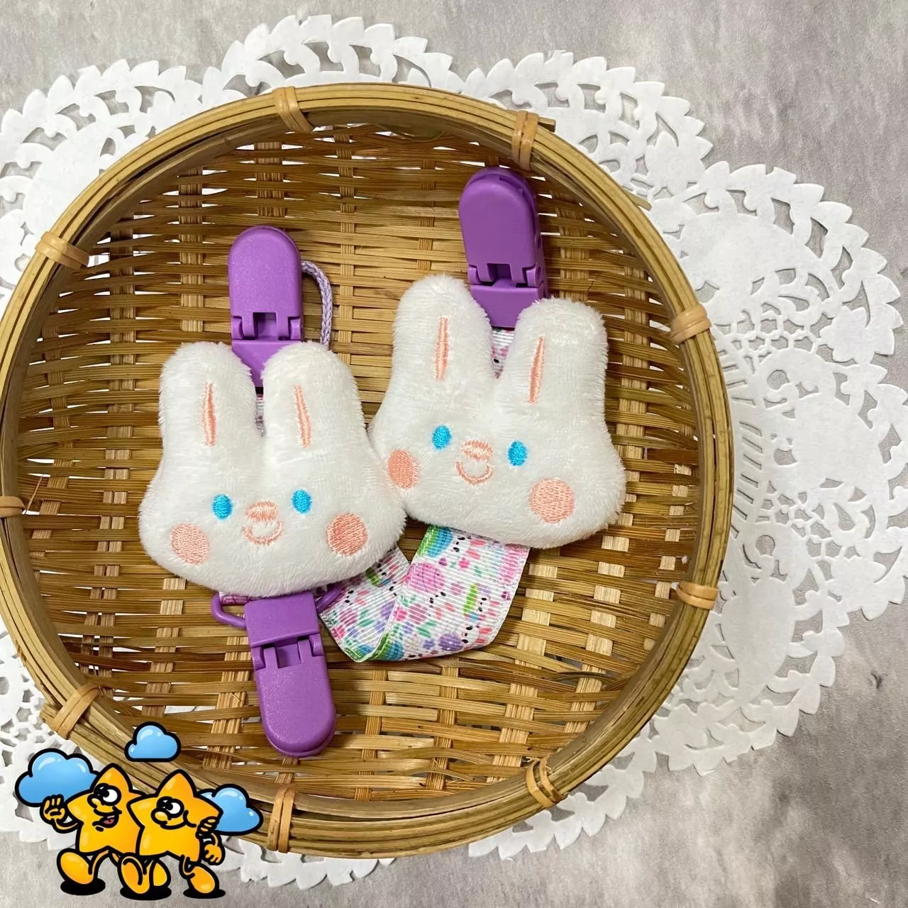 Blingstartwins®️小白兔系列奶嘴練vs萬用夾 Blingstartwins®️小白兔系列奶嘴練vs萬用夾