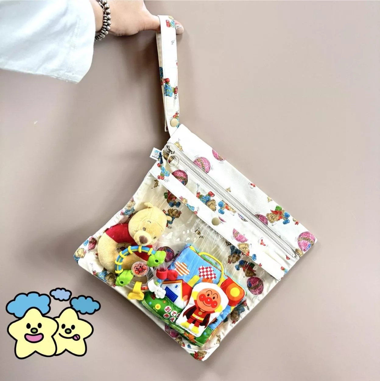 Blingstartwins®️氣球熊熊-手作專利尿布包