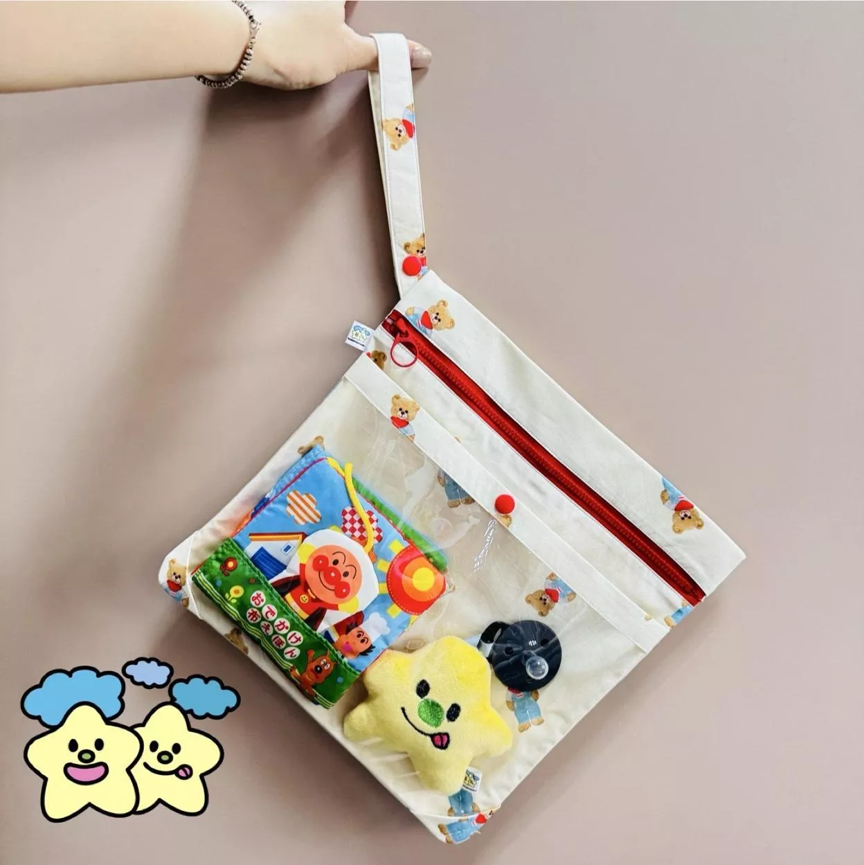 Blingstartwins®️紅領巾熊熊-手作專利尿布包