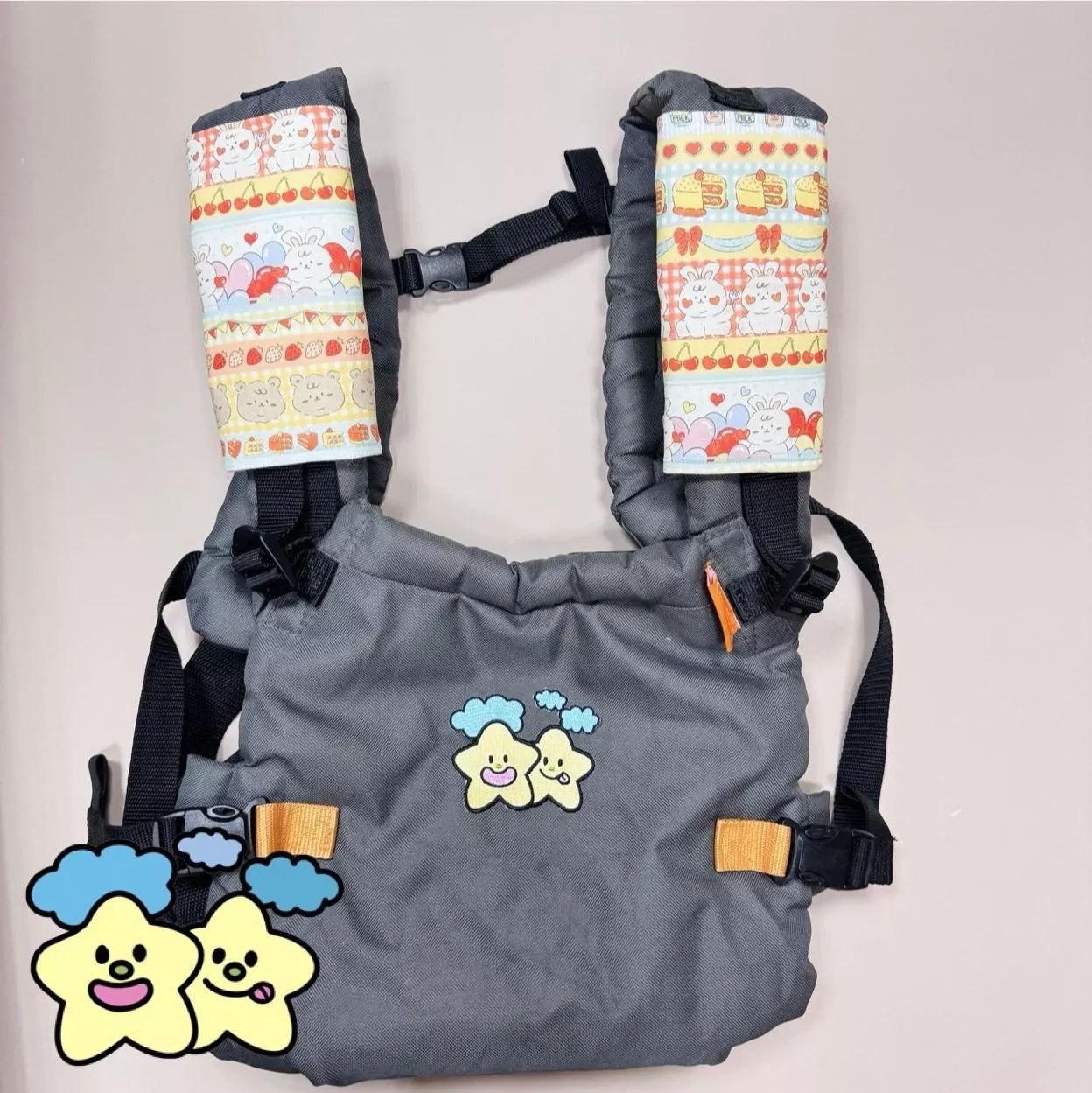 Blingstartwins®️ 愛心兔兔熊熊-背巾口水巾