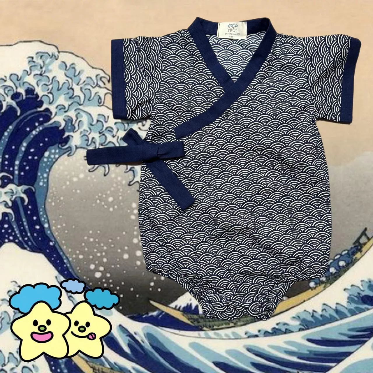 Blingstartwins®️海波浪甚平和服-手作童裝