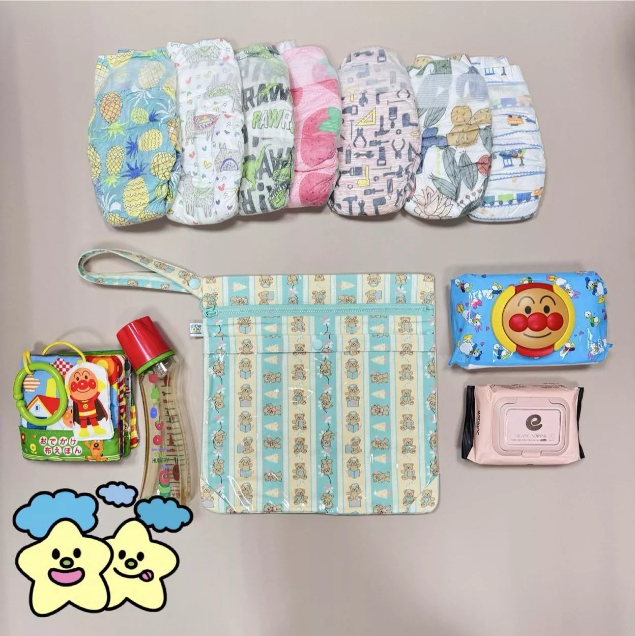 Blingstartwins®️禮物熊熊-手作專利尿布包