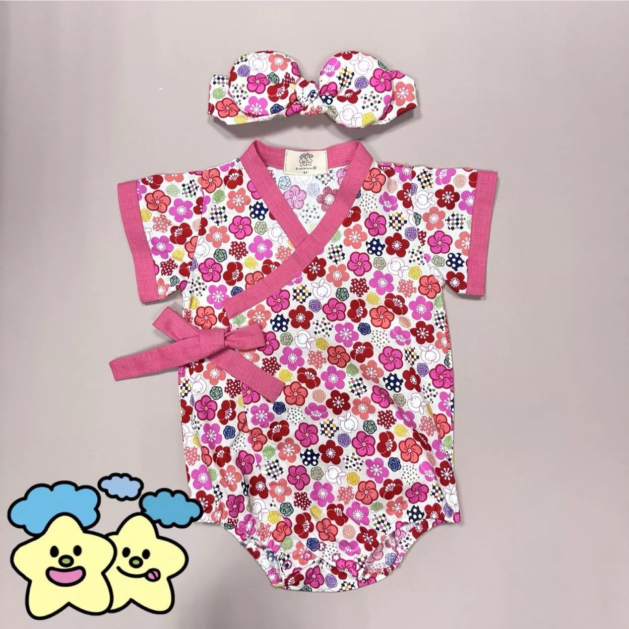 Blingstartwins®️花花兔兔甚平和服-手作童裝