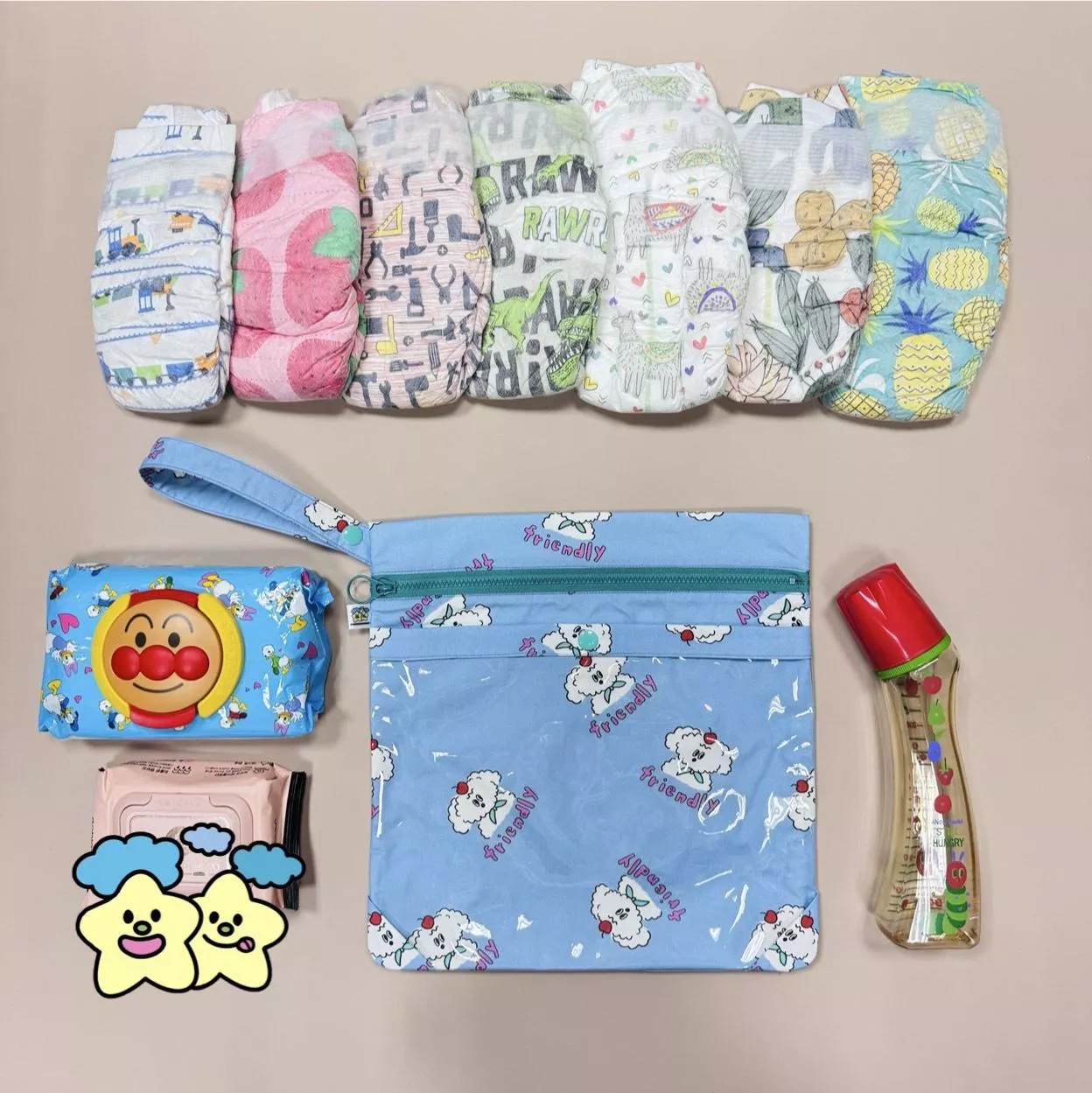 Blingstartwins®️蘋果小狗狗-手作專利尿布包