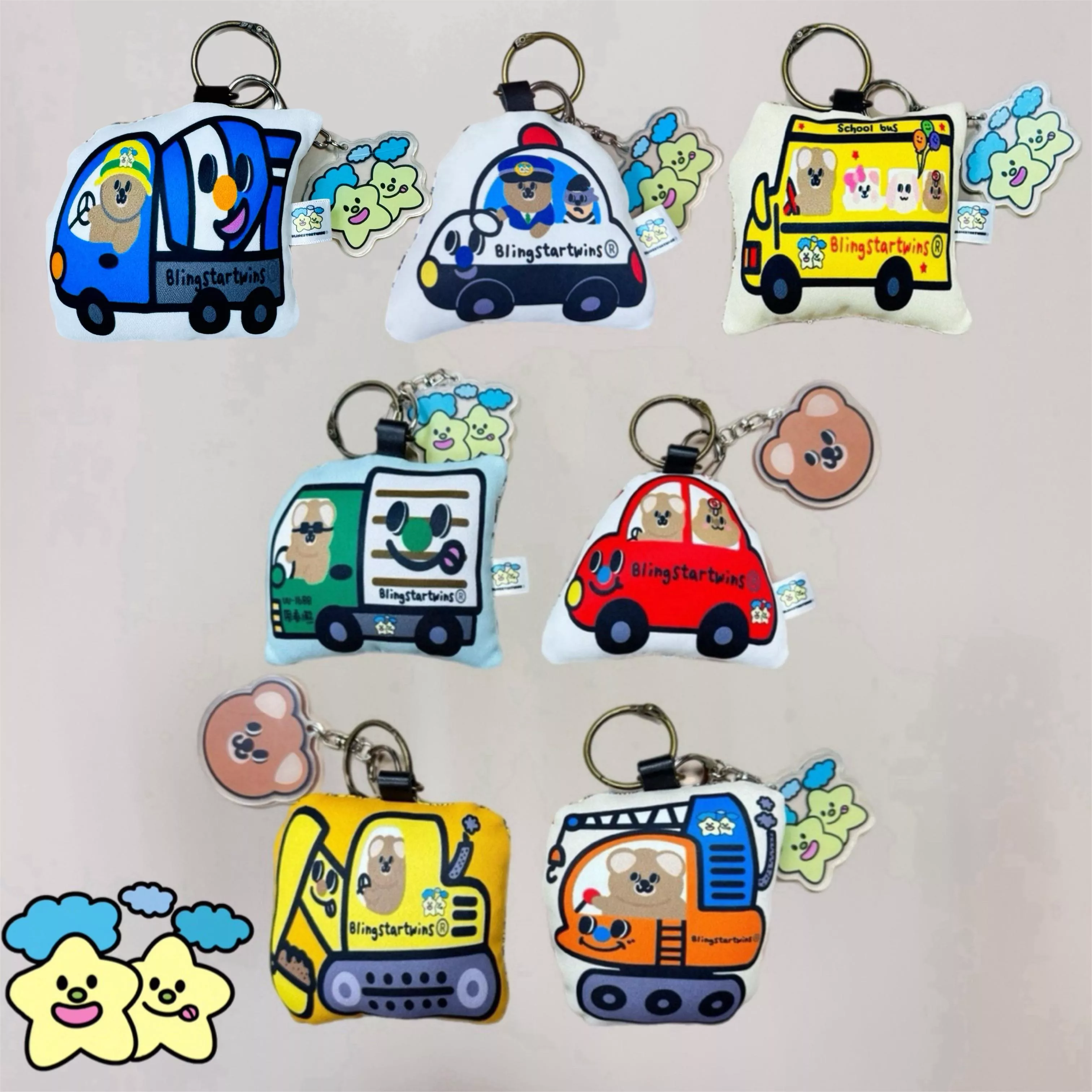 Blingstartwins®️司機buddy-可愛的標記書包/棉被袋掛牌