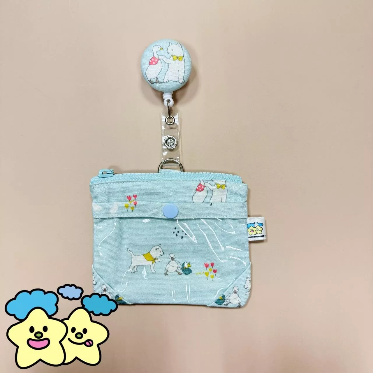 Blingstartwins®️狗狗與天鵝-手作專利識別證套/易拉釦