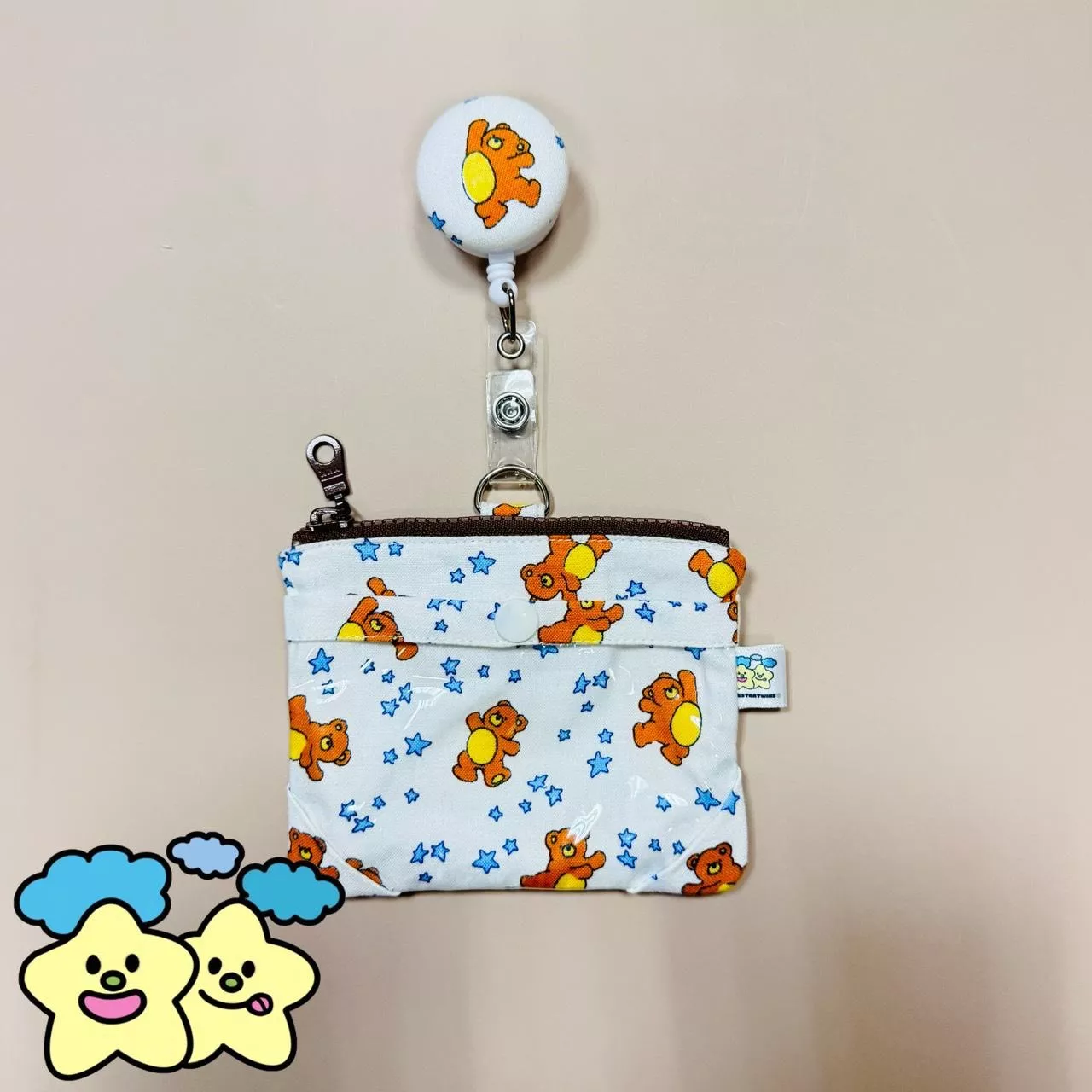 Blingstartwins®️星星小熊熊-手作專利識別證套/易拉釦