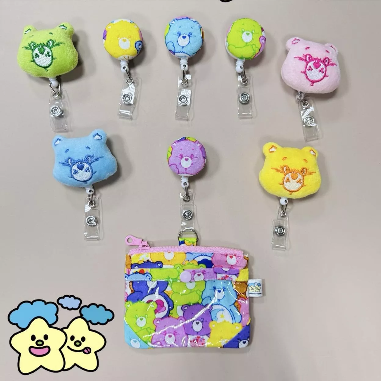 Blingstartwins®️彩虹滿版熊熊-手作專利識別證套/易拉釦
