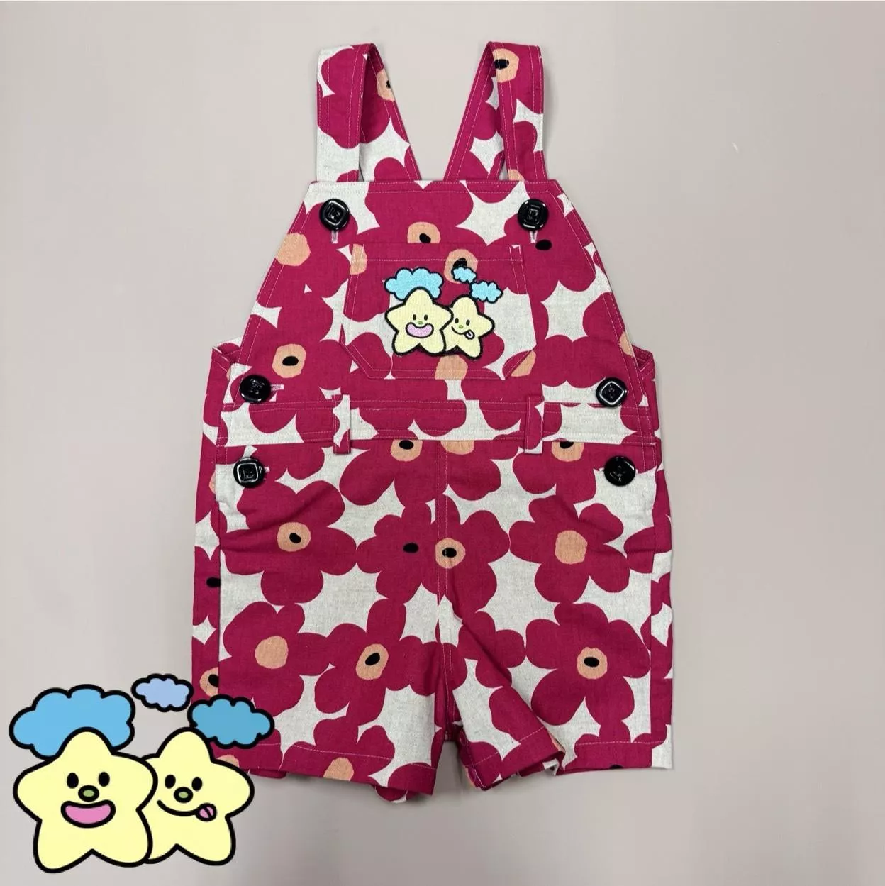 Blingstartwins®️桃色花朵-手作童裝