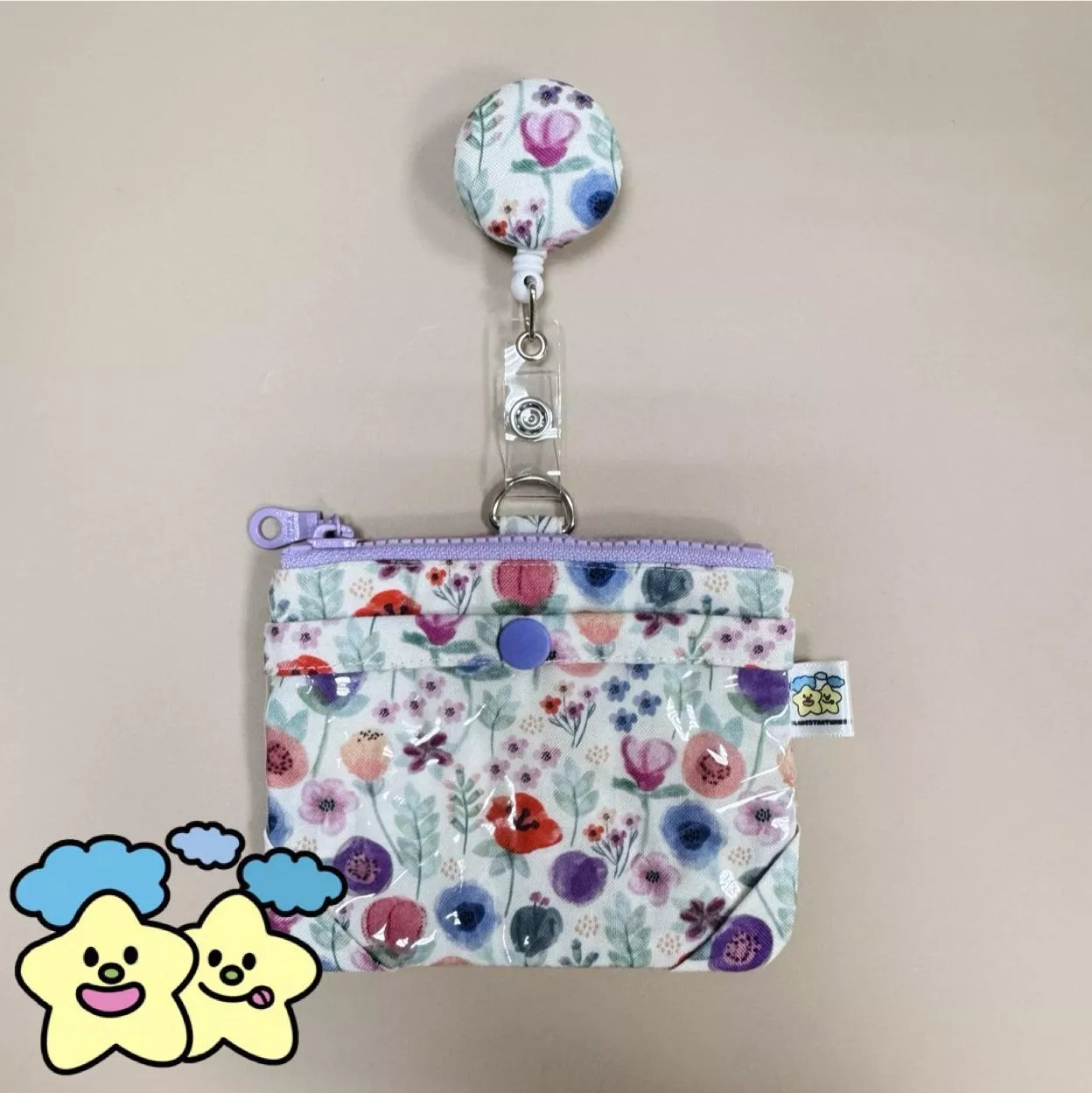 Blingstartwins®️粉紅小花園-手作專利識別證套/易拉釦
