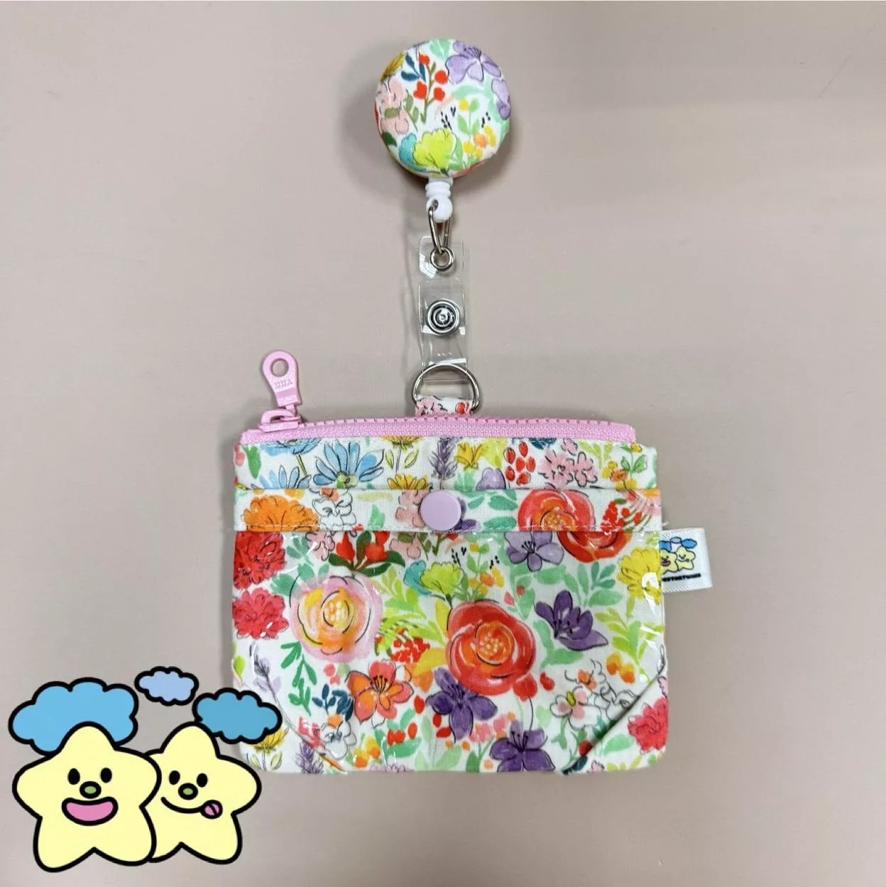 Blingstartwins®️五彩花-手作專利識別證套/易拉釦