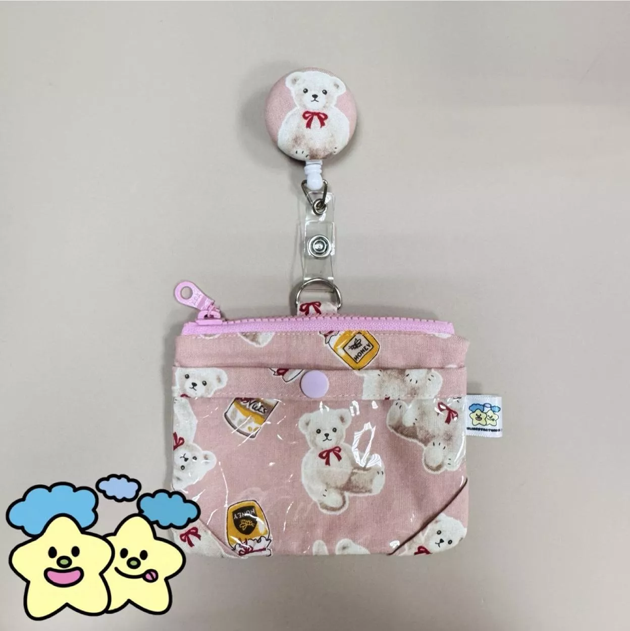 Blingstartwins®️泰迪熊-手作專利識別證套/易拉釦
