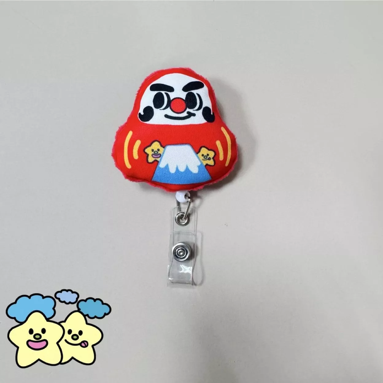 Blingstartwins®️富士星達摩-胖胖浮誇毛絨易拉釦