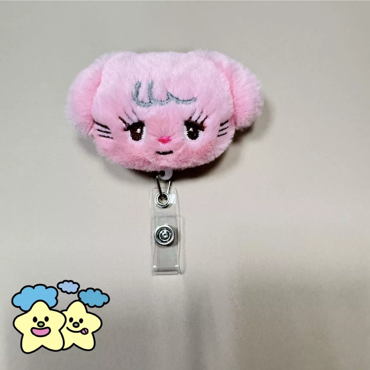 Blingstartwins®️粉紅狗狗-可愛毛絨易拉釦