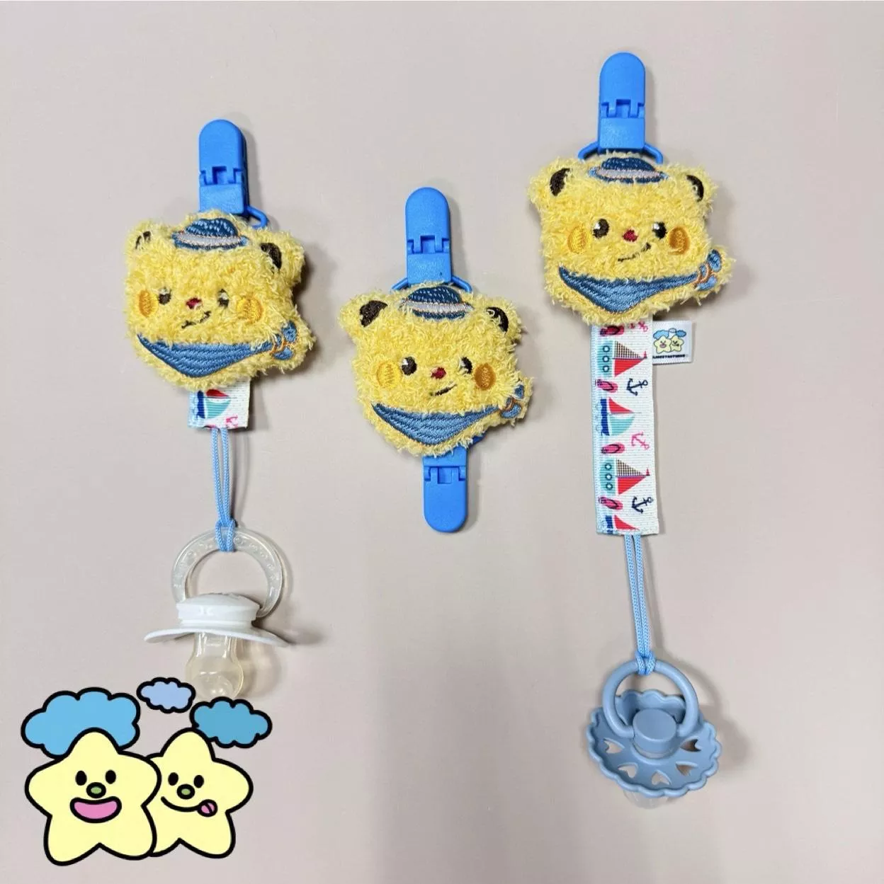 Blingstartwins®️水手熊熊系列奶嘴練vs萬用夾