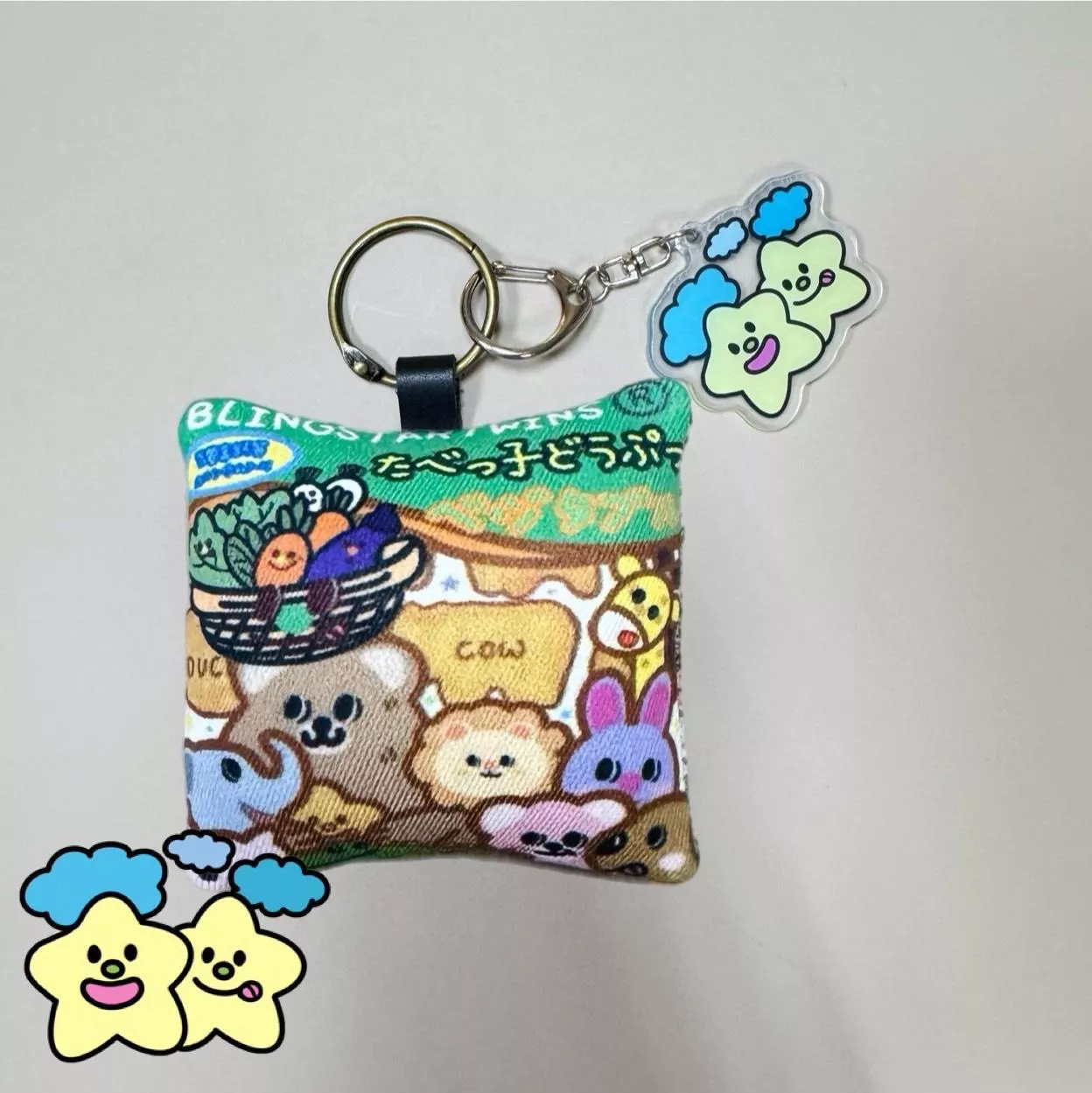 Blingstartwins®️動物餅乾蔬菜口味-可愛的標記書包/棉被袋掛牌