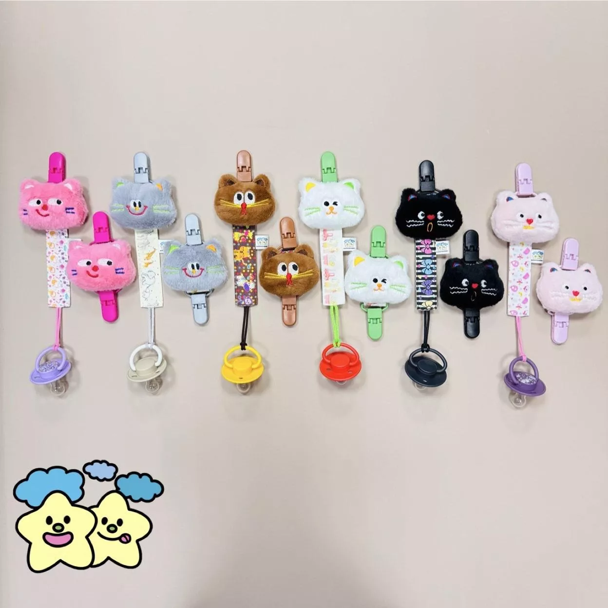 Blingstartwins®️貓貓家族系列奶嘴練vs萬用夾