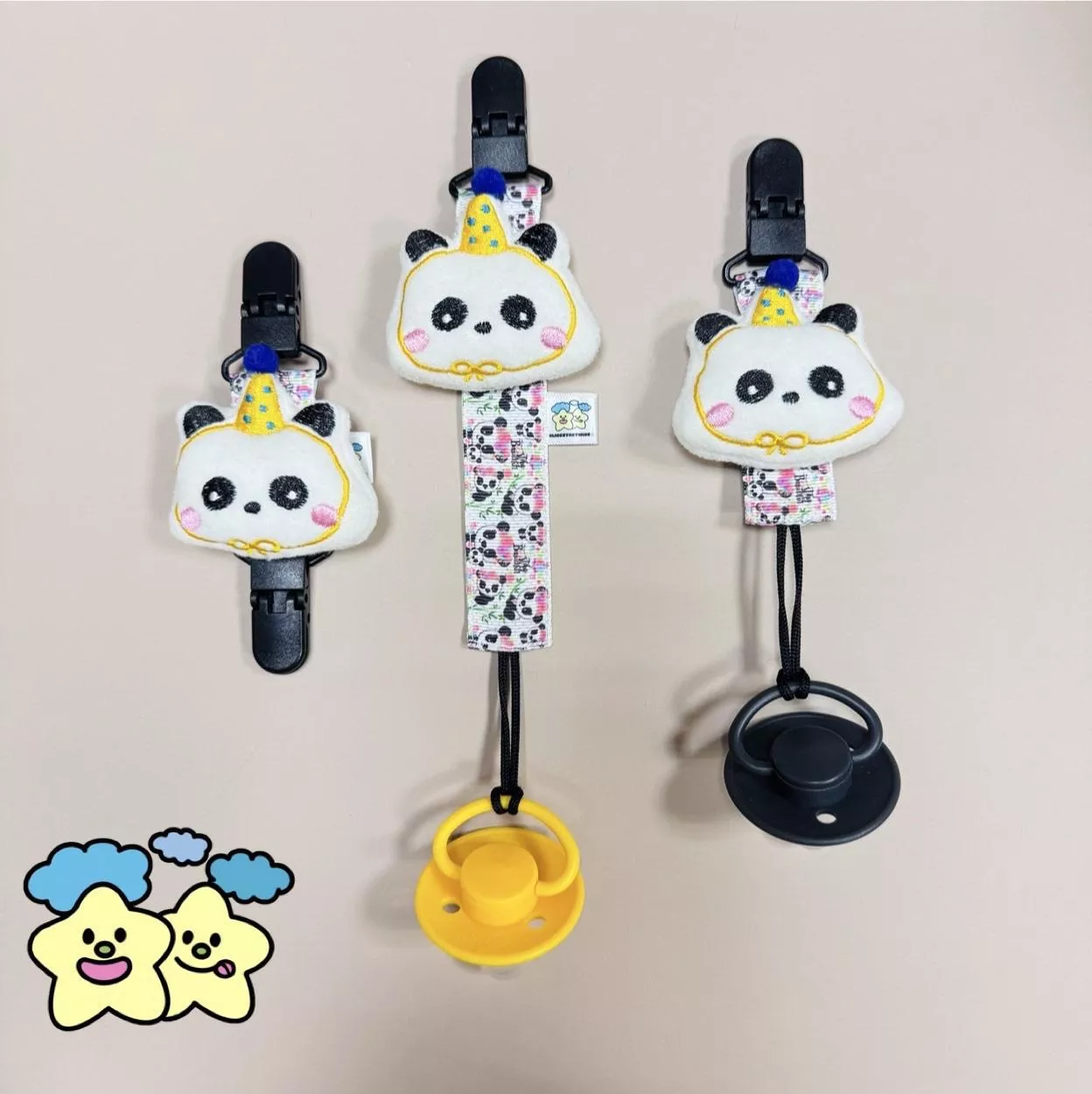 Blingstartwins®️熊貓系列奶嘴練vs萬用夾