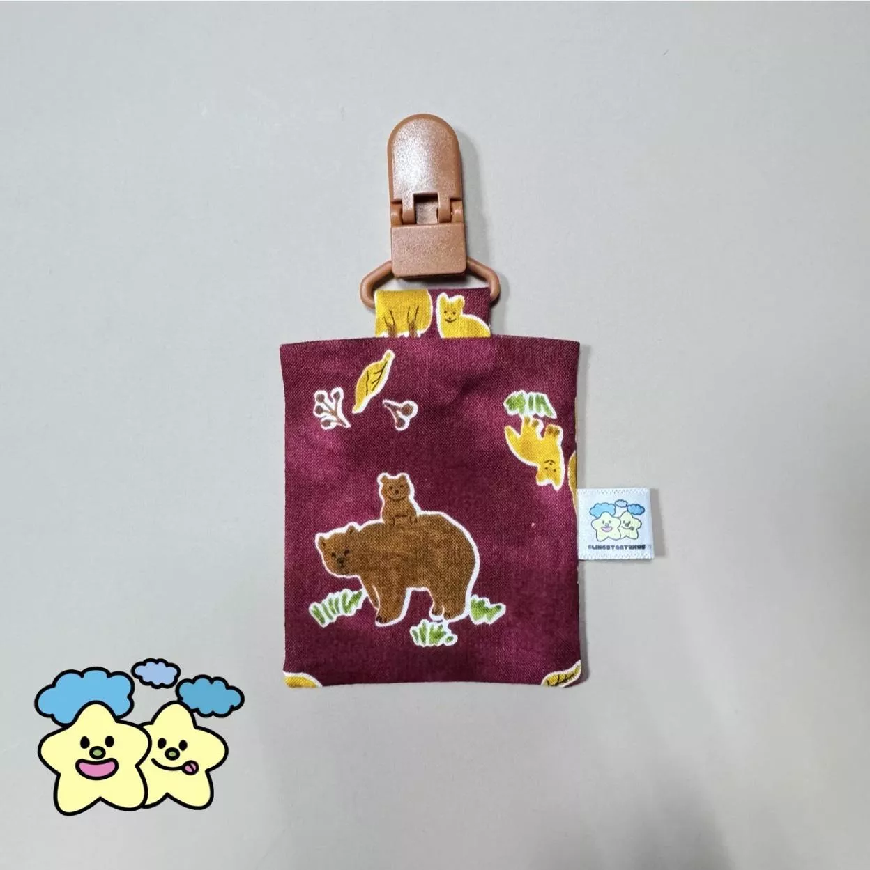 Blingstartwins®️熊熊-暗釦式手作平安符袋