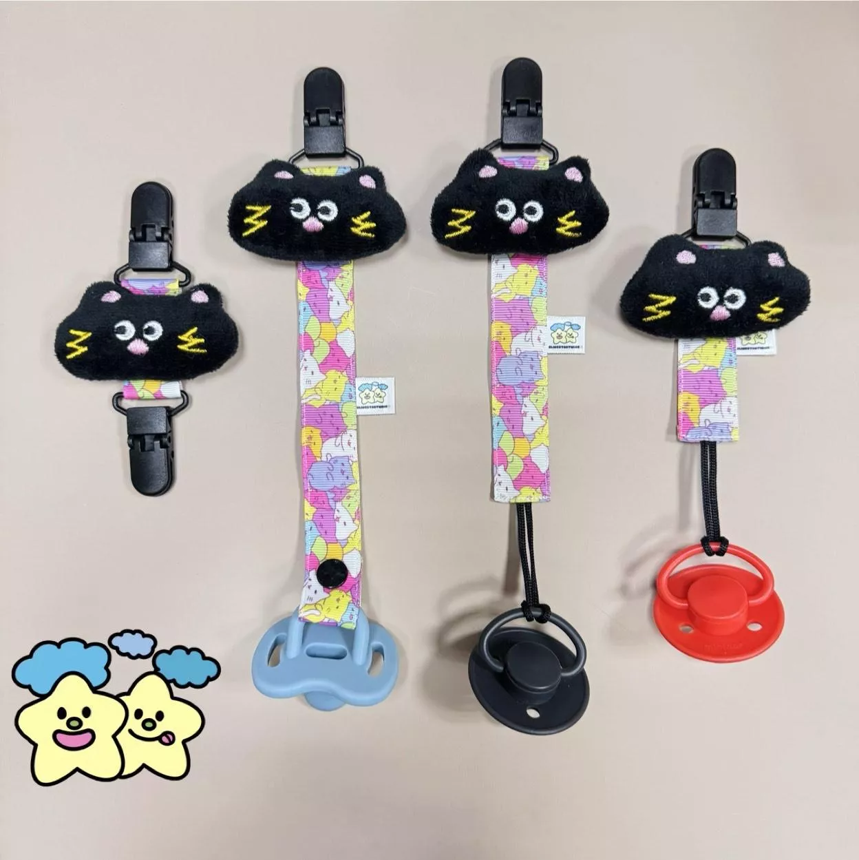 Blingstartwins®️小黑貓系列奶嘴練vs萬用夾