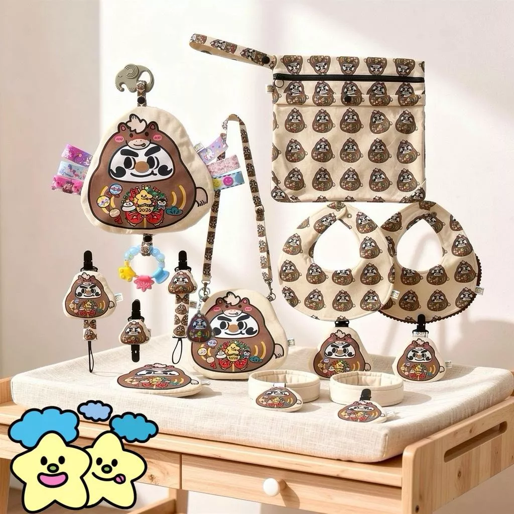 Blingstartwins®️🐴🐴2026馬上好運到系列(紅包斜背包，平安符袋，奶嘴鍊，圍兜兜, 安撫巾，馬年寶寶禮盒)