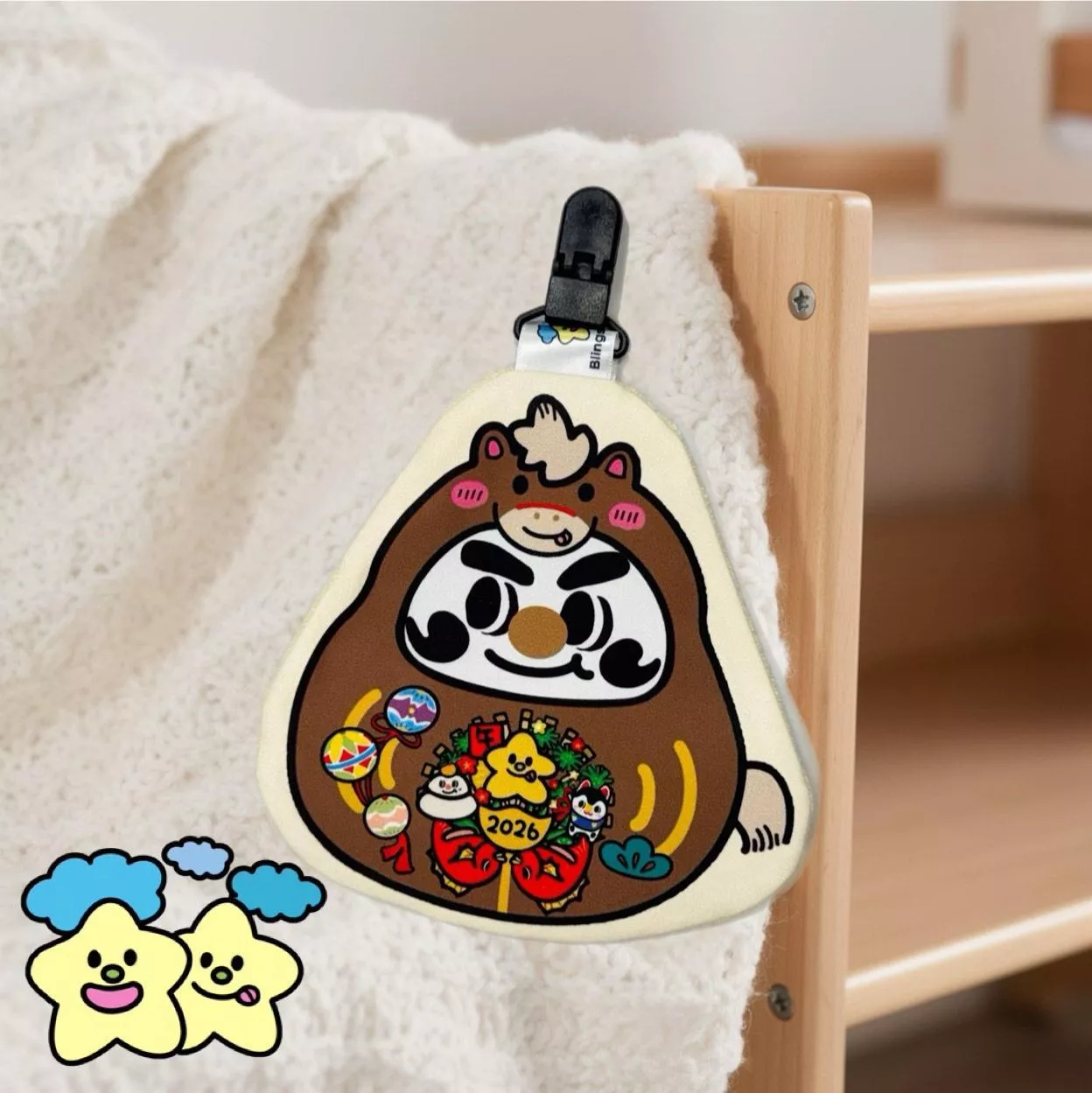 Blingstartwins®️🐴🐴2026馬上好運到-幼兒園必備手帕夾