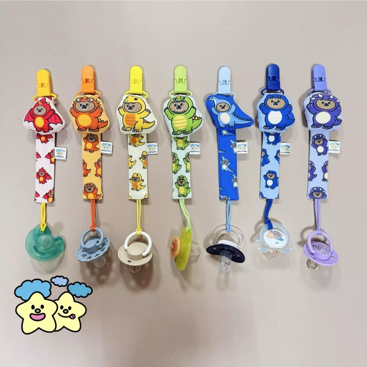 Blingstartwins®️侏儸紀熊熊公園-手作奶嘴鍊