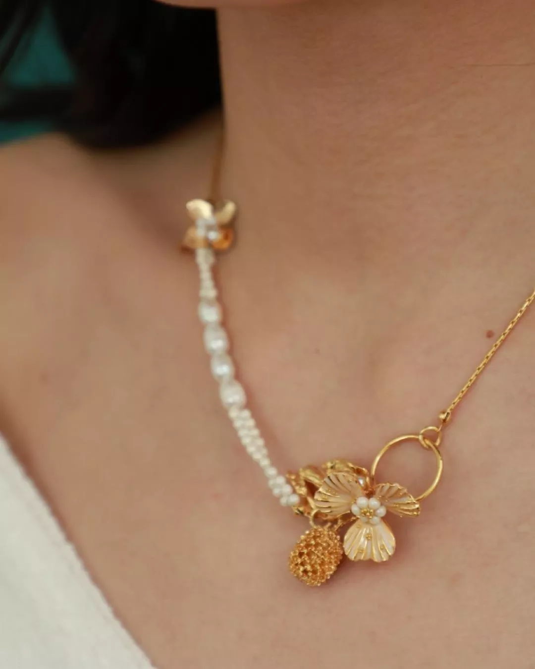 毬果精靈珍珠短鏈