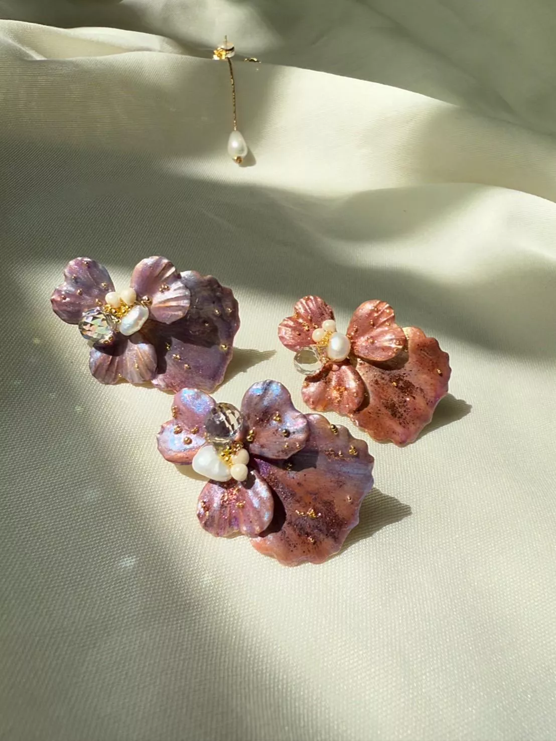 春季限定色 藍莓優格🫐 肉桂蘋果🍎 雪國精靈不對稱耳環