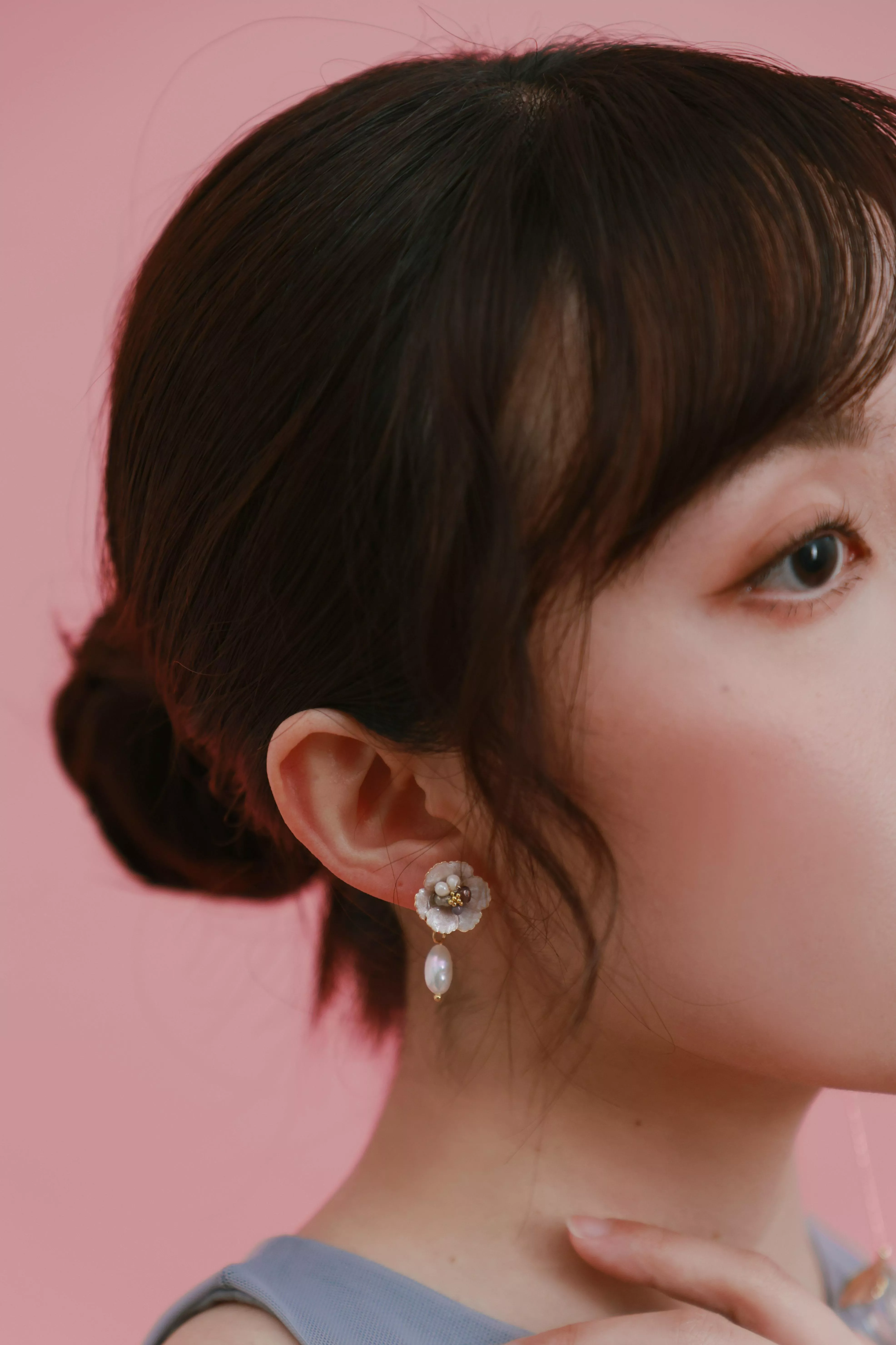 天然淡水珍珠 後耳扣鏈