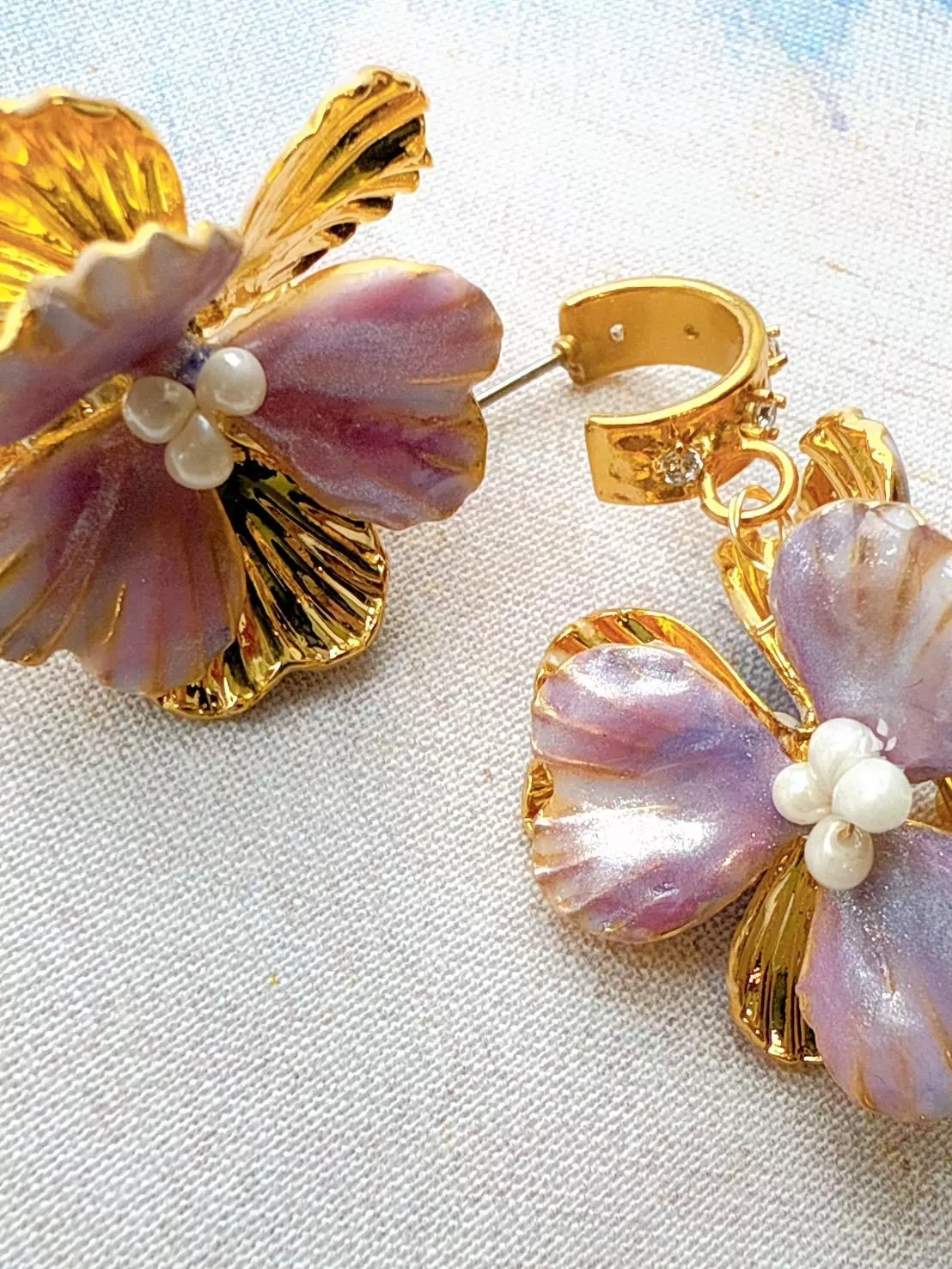 春菫 浪漫雙花 低敏耳環