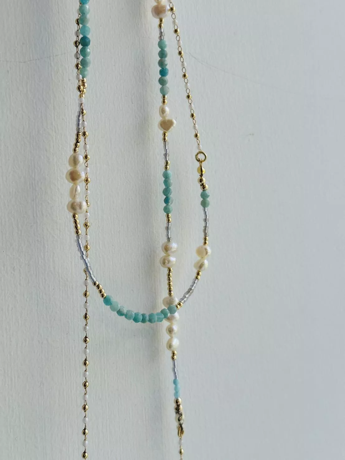 綠河River項鍊 水晶 天河石 珍珠 長鏈 綠河River項鍊 水晶 天河石 珍珠 長鏈