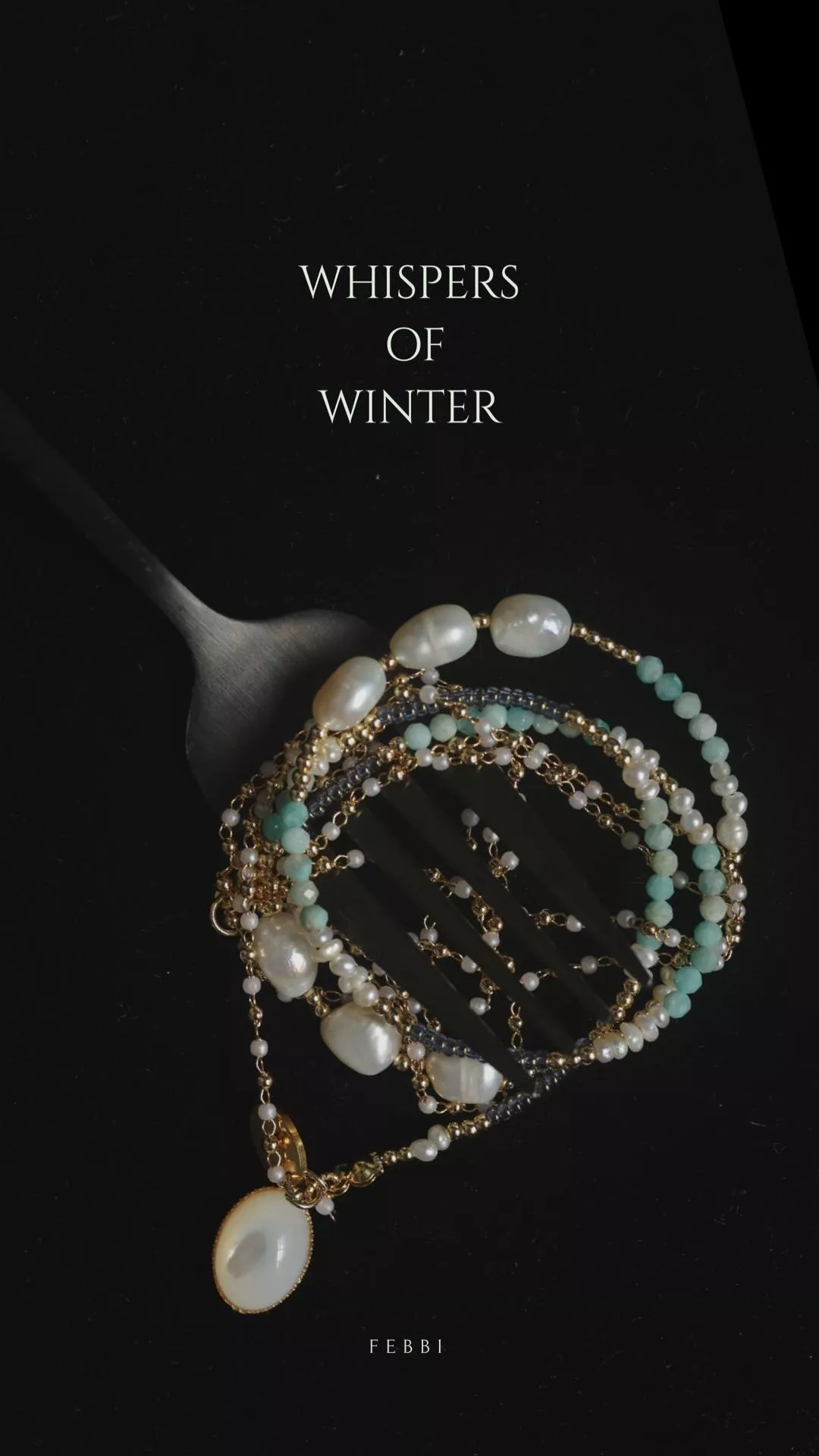 藍眼淚珍珠項鍊