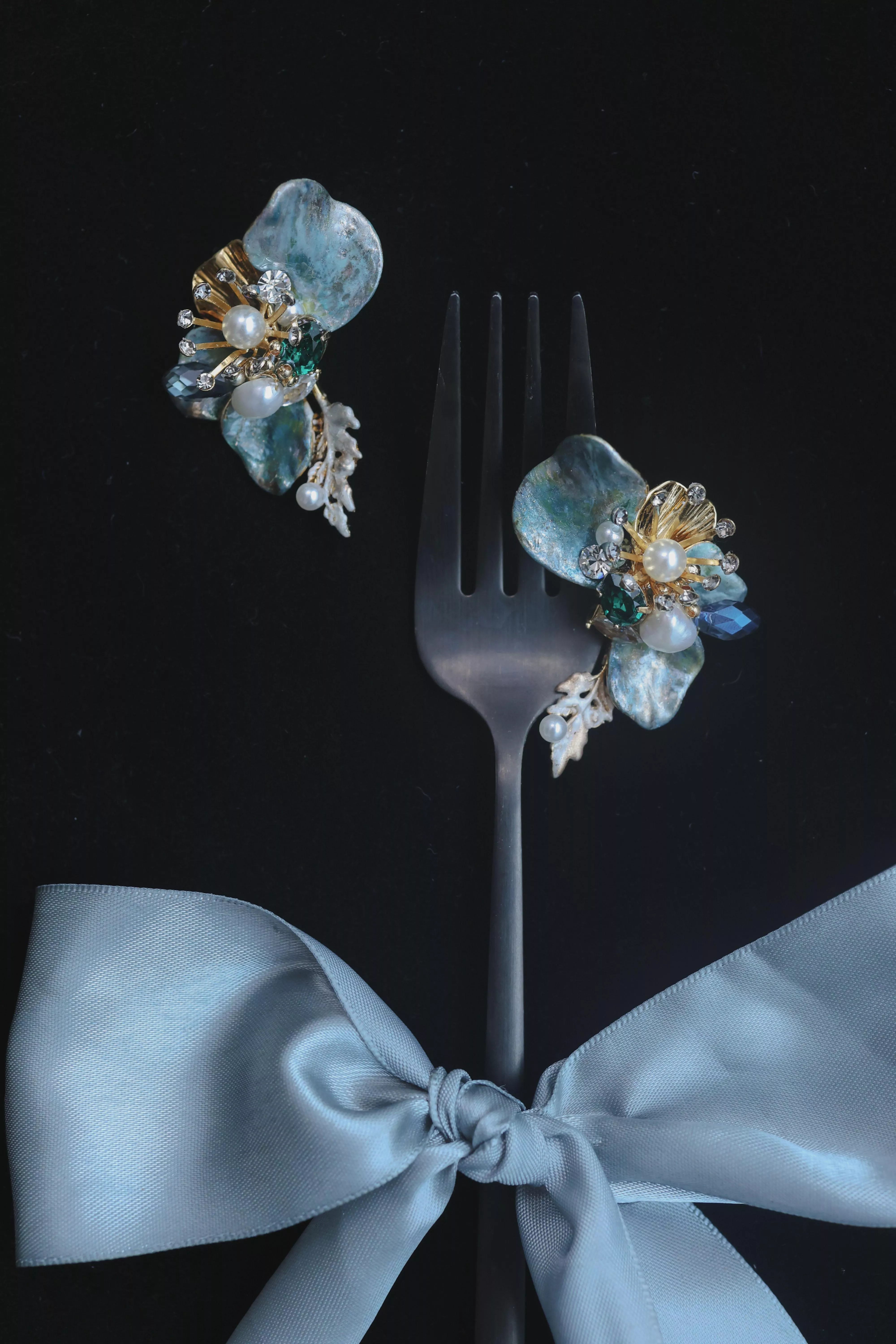 冬季絮語耳環  冰霜藍