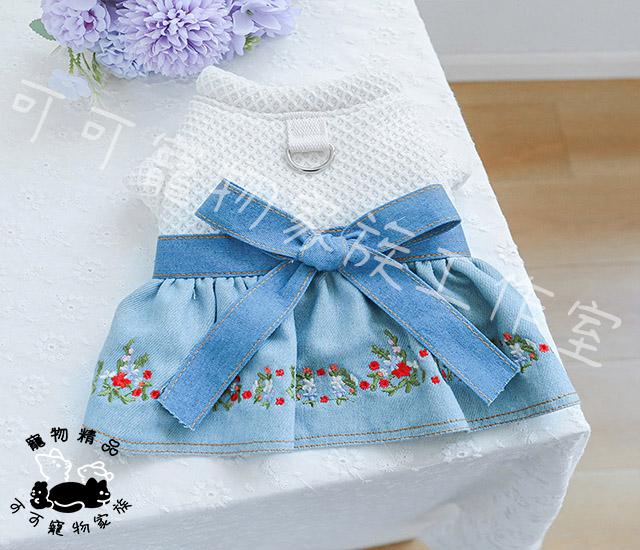 【預購】刺繡小花牛仔裙