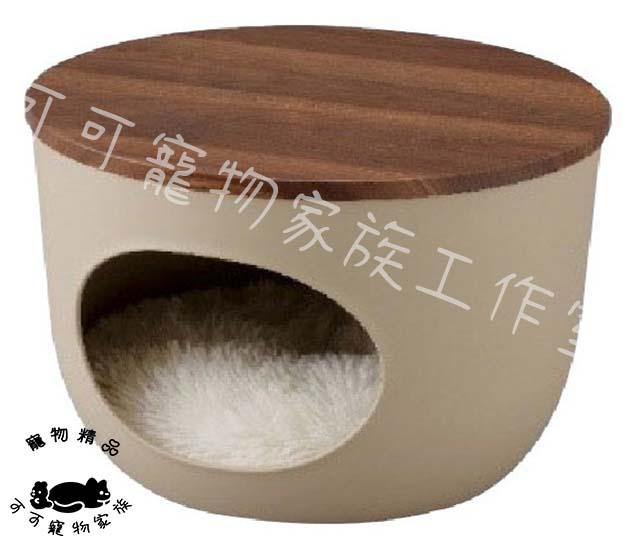 【預購】IRIS貓狗木質天板寵物窩(附毛毛枕)